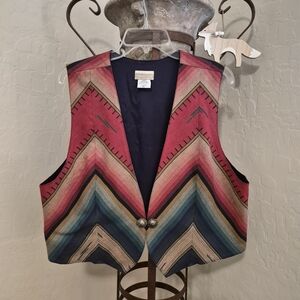 Coldwater Creek Multicolor Chevron Vest